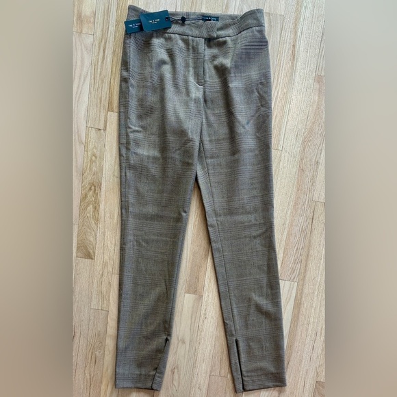 NWT Rag & Bone Rebecca Plaid Wool Pants, Brown/Beige, Straight Leg, Size 4 - Picture 7 of 14